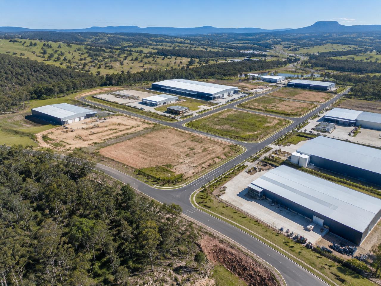 Drone view of an industrial subdivision in the Hunter